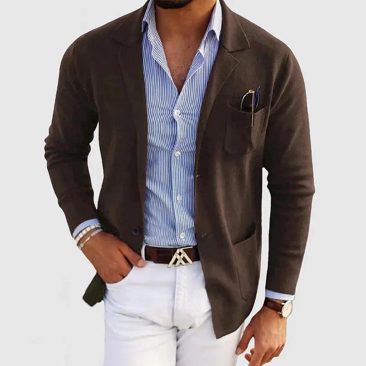 Men's Soft Blazer - Single-Breasted with Notch Lapel