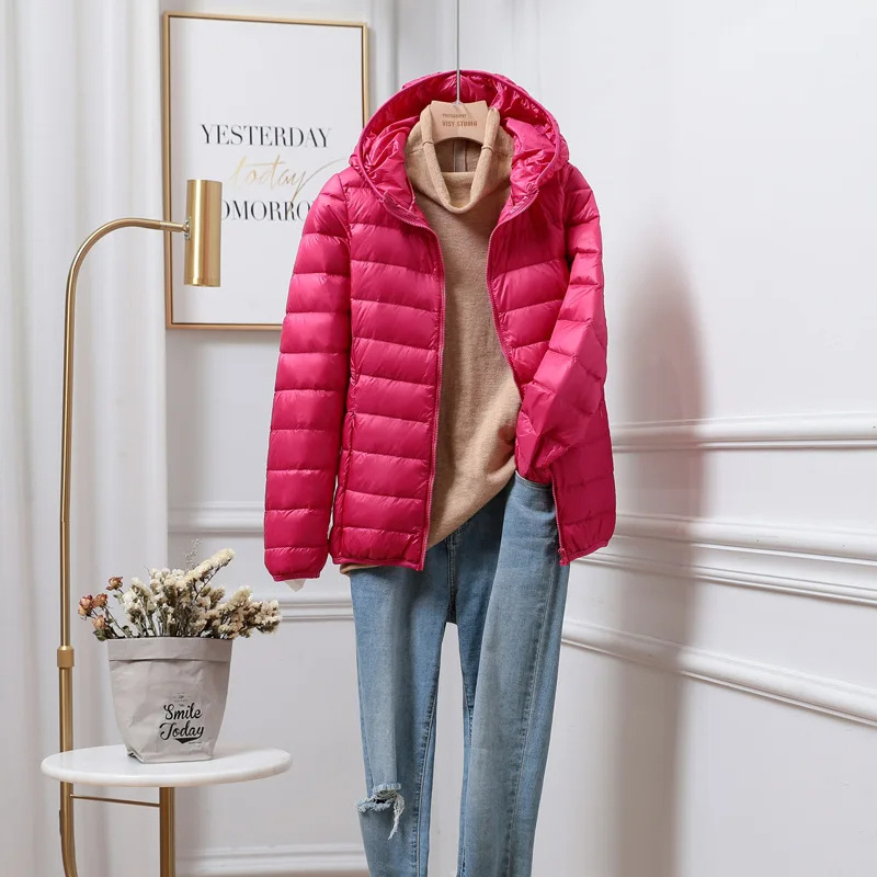 Women's Puffer Jacket - Lightweight and Hooded