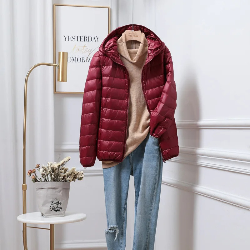 Women's Puffer Jacket - Lightweight and Hooded