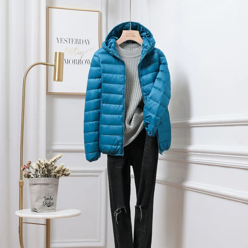 Women's Puffer Jacket - Lightweight and Hooded