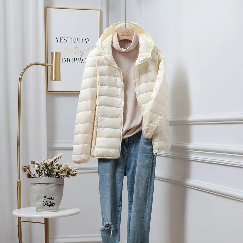 Women's Puffer Jacket - Lightweight and Hooded