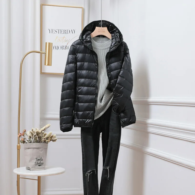 Women's Puffer Jacket - Lightweight and Hooded