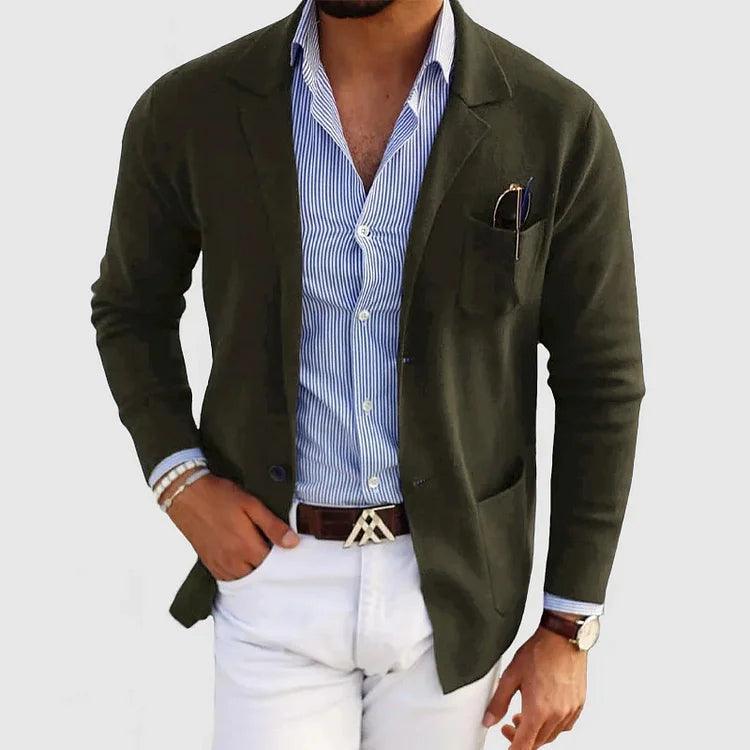 Men's Soft Blazer - Single-Breasted with Notch Lapel