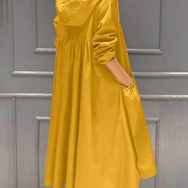 Women's Waterproof Long Jacket - Hooded Outerwear