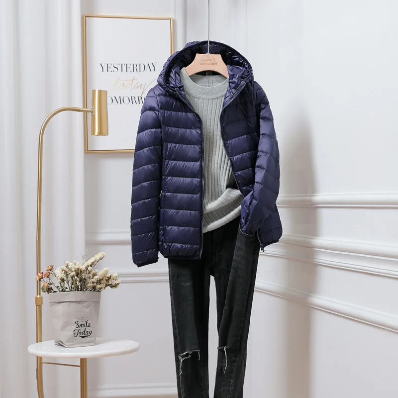 Women's Puffer Jacket - Lightweight and Hooded
