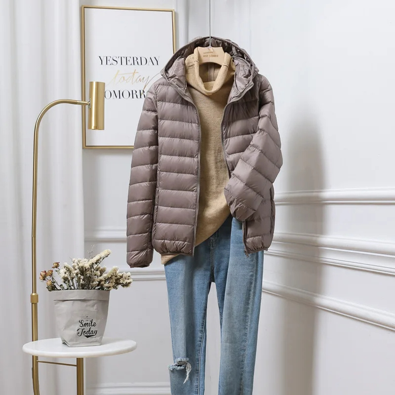 Women's Puffer Jacket - Lightweight and Hooded