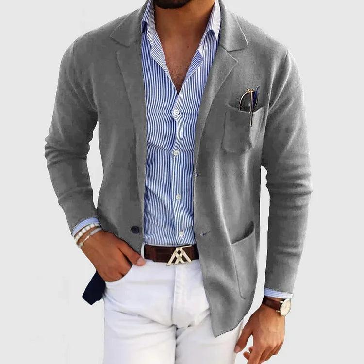 Men's Soft Blazer - Single-Breasted with Notch Lapel