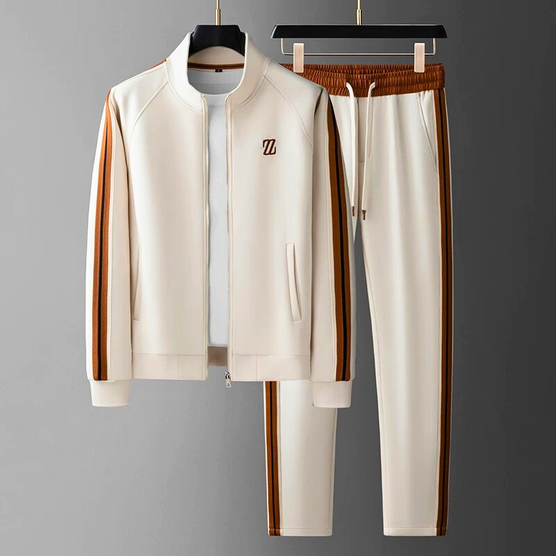 Men's Striped Tracksuit Set - Premium Two-Piece Sporty Set