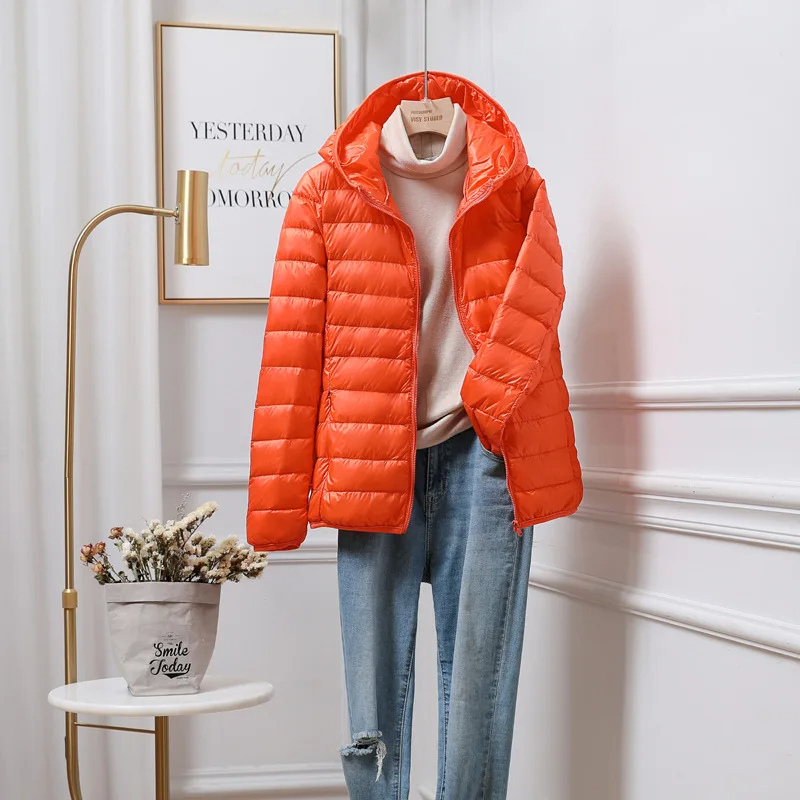 Women's Puffer Jacket - Lightweight and Hooded