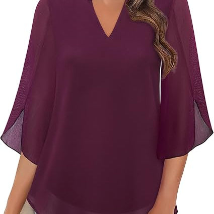 Women's Lightweight Blouse - Stylish Smart Casual Top