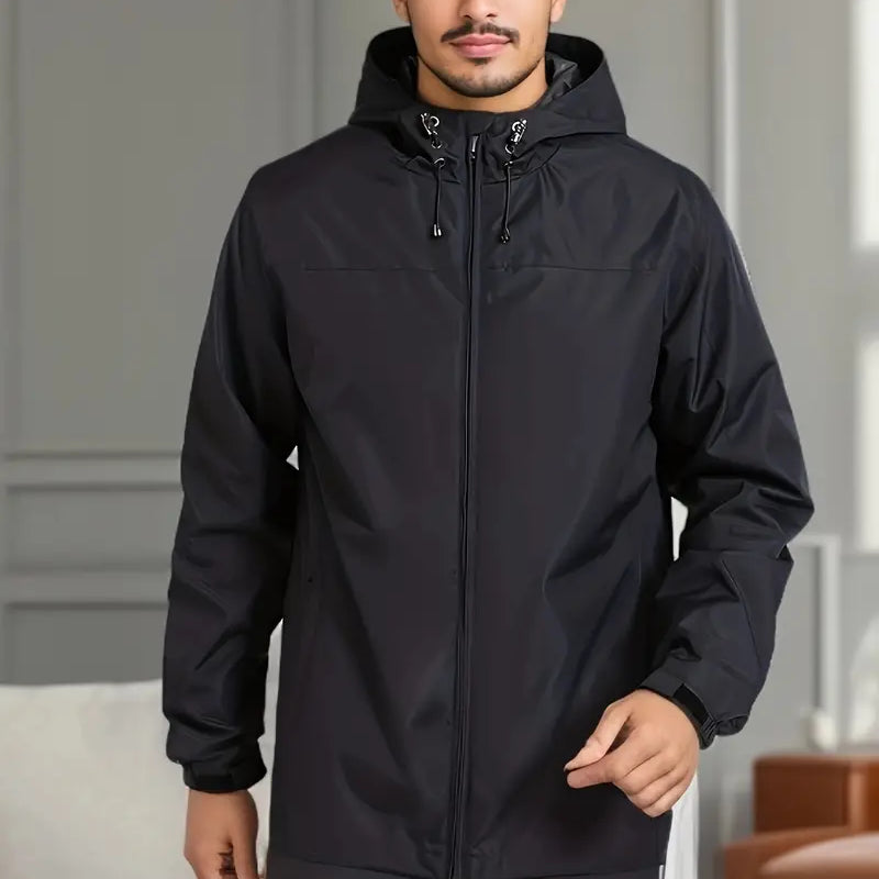 Men's Stylish Hooded Windbreaker - Waterproof Design