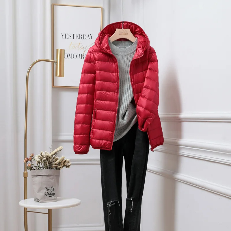 Women's Puffer Jacket - Lightweight and Hooded
