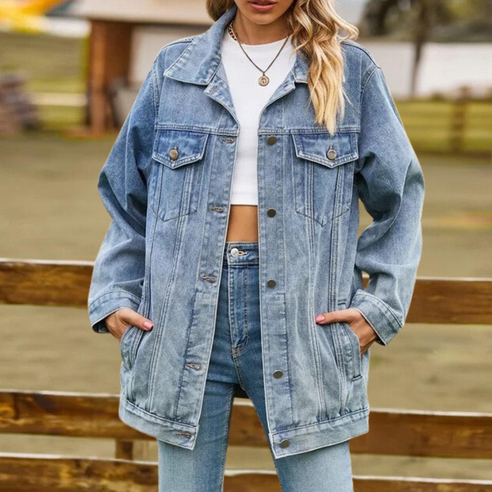 Women's Stylish Denim Jacket - Versatile Year-Round Comfort Fit