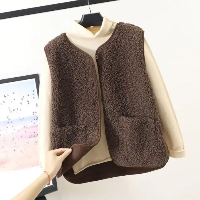 Women's Vest - Textured Finish with Front Pockets