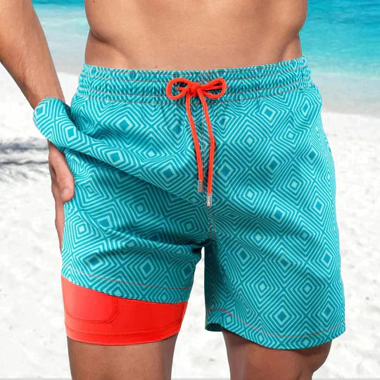 Quick-Dry Swim Shorts with Inner Compression for Men