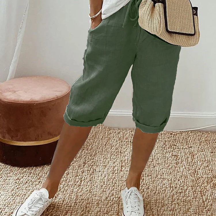 Women's Summer Drawstring Shorts - Lightweight Breathable Casual