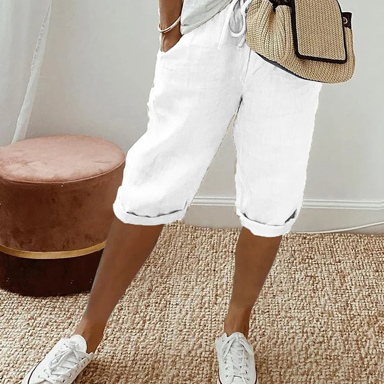Women's Summer Drawstring Shorts - Lightweight Breathable Casual