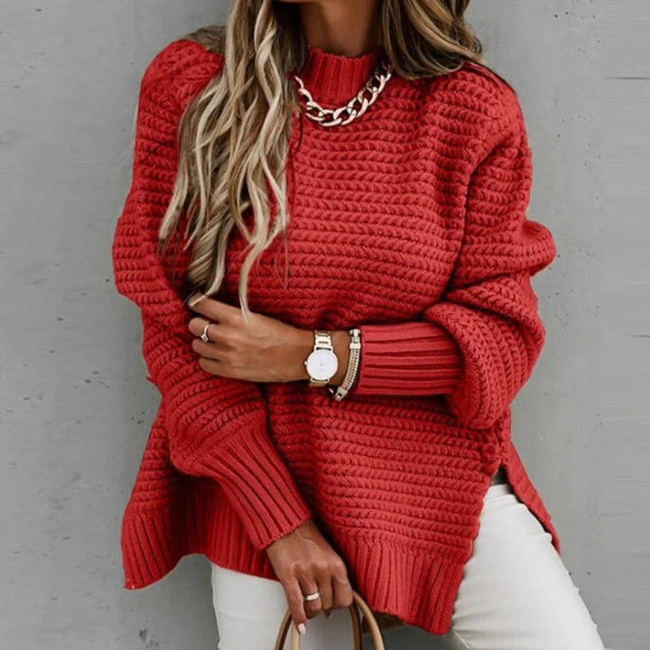 Women's Warm Knitted Jumper - Oversized Style