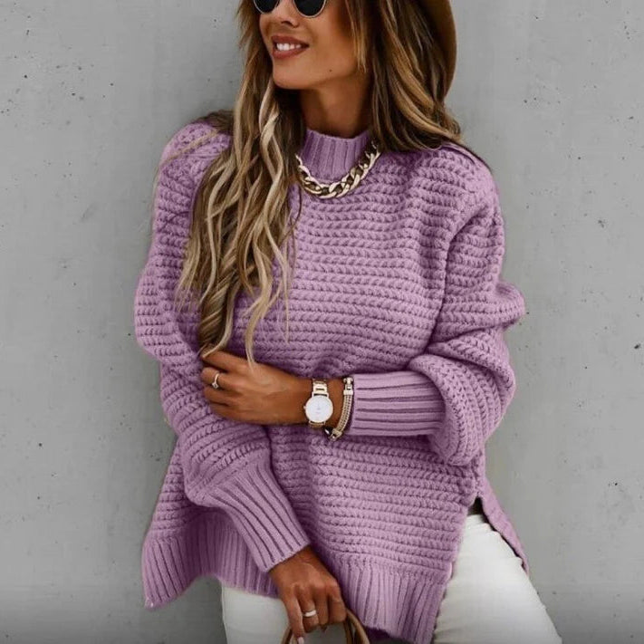 Women's Warm Knitted Jumper - Oversized Style