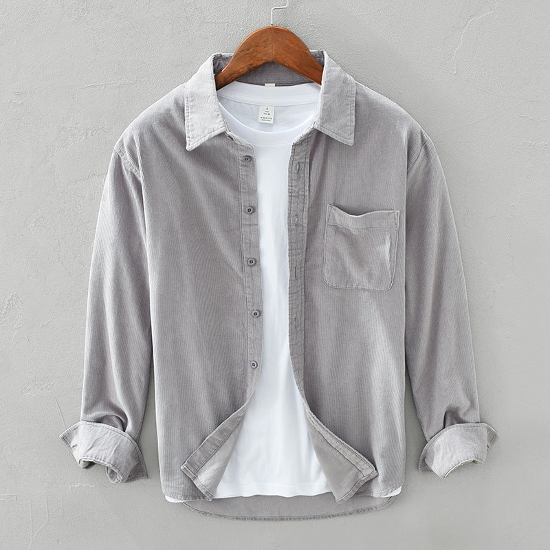 Men's Overshirt - Long Sleeve with Button Fastening