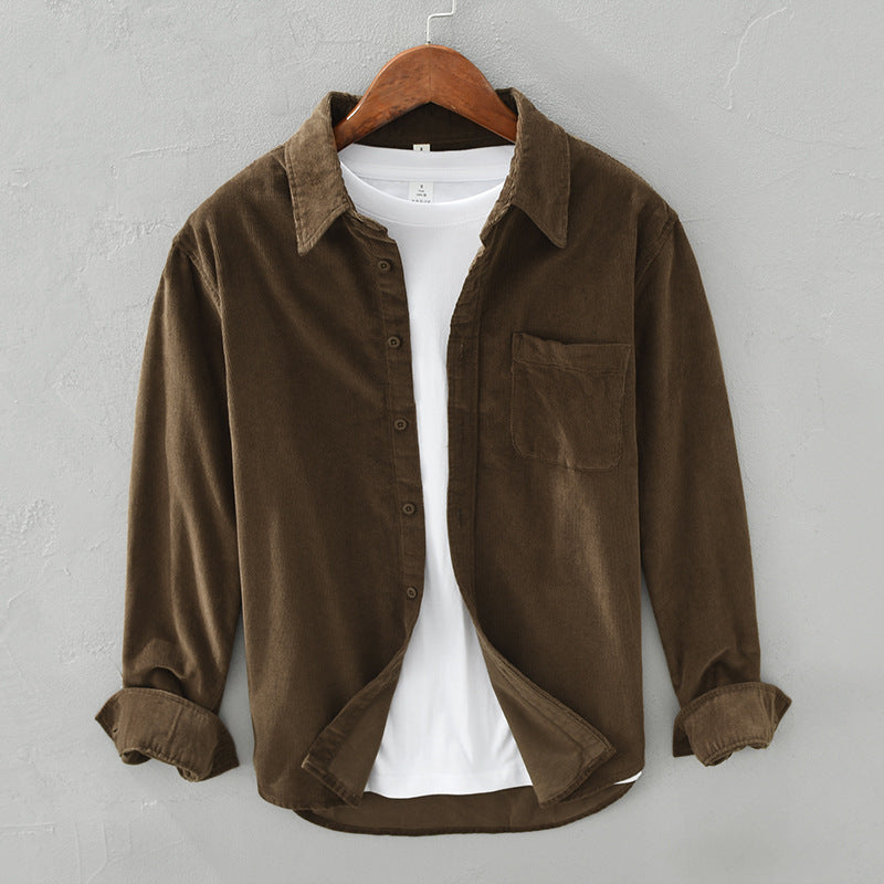 Men's Overshirt - Long Sleeve with Button Fastening