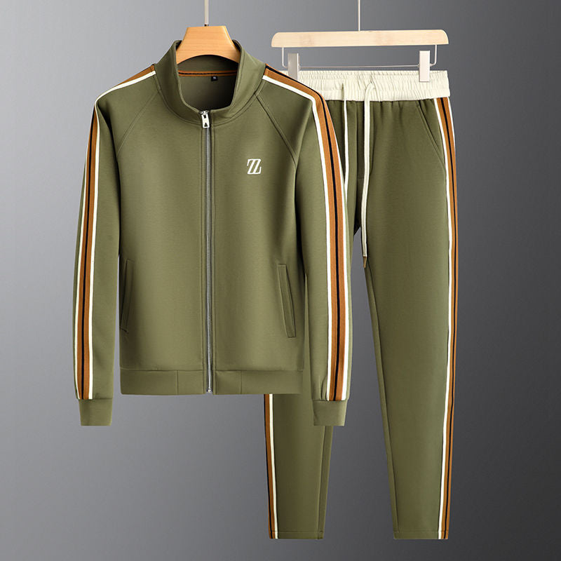 Men's Striped Tracksuit Set - Premium Two-Piece Sporty Set