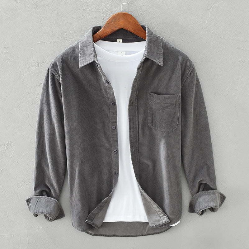 Men's Overshirt - Long Sleeve with Button Fastening