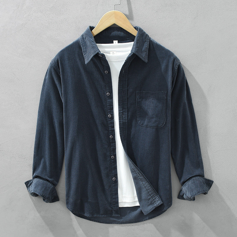 Men's Overshirt - Long Sleeve with Button Fastening