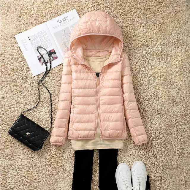 Women's Waterproof Hooded Puffer Jacket - Warm & Comfortable
