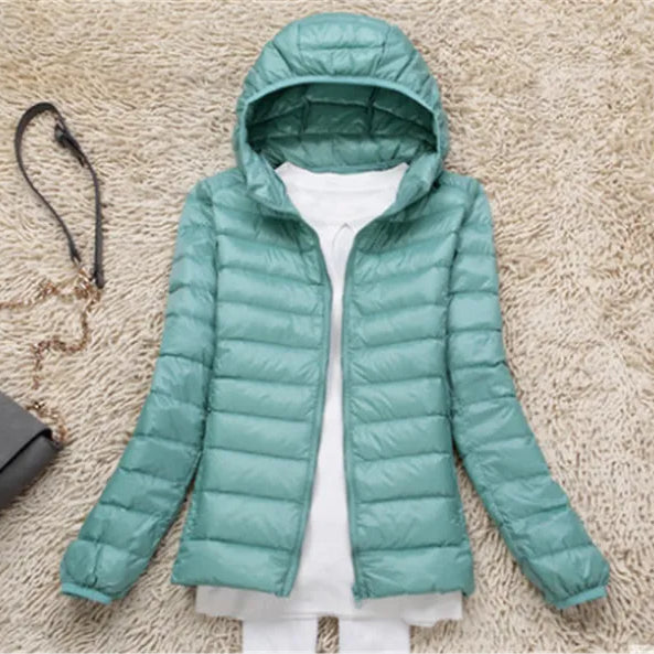 Women's Waterproof Hooded Puffer Jacket - Warm & Comfortable