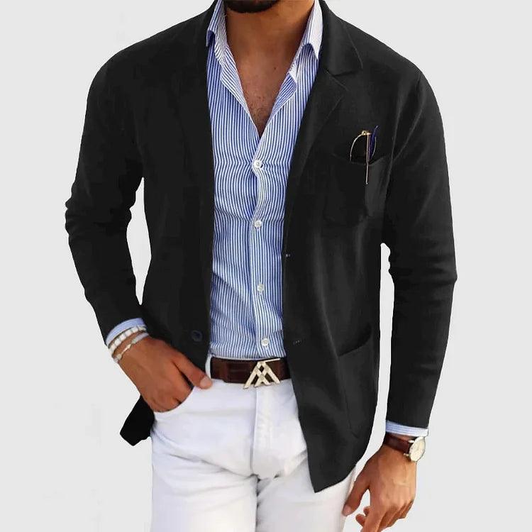 Men's Soft Blazer - Single-Breasted with Notch Lapel