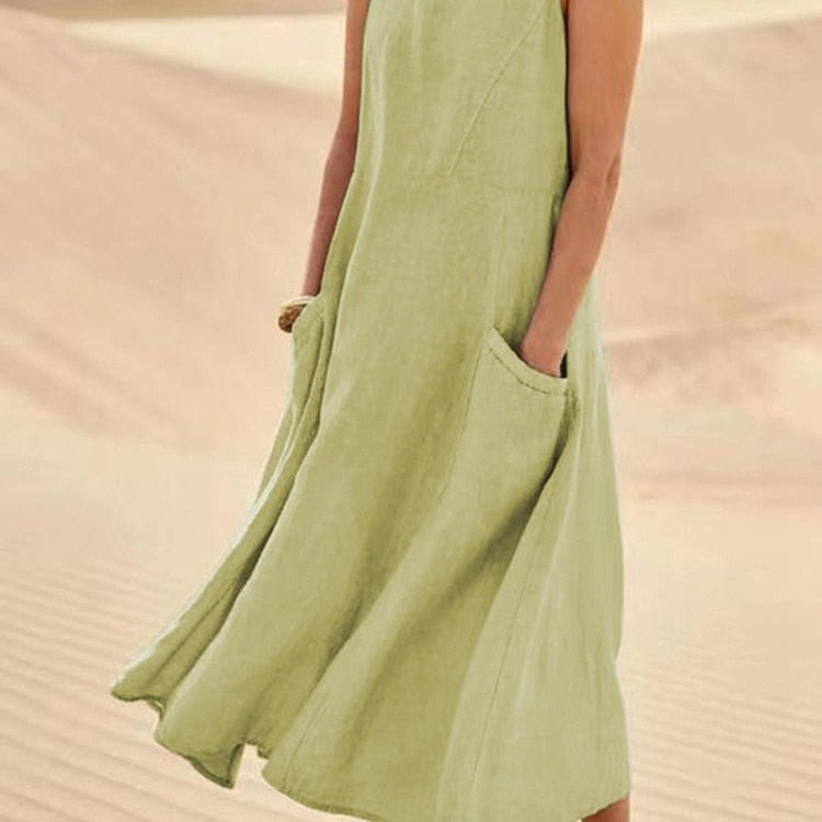 Women's Flowy Summer Midi Dress - Lightweight & Breathable