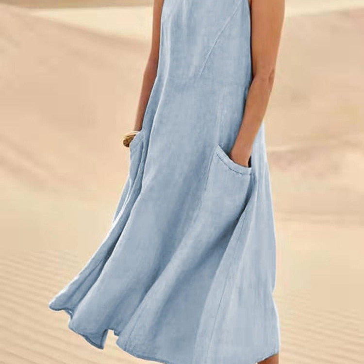 Women's Flowy Summer Midi Dress - Lightweight & Breathable