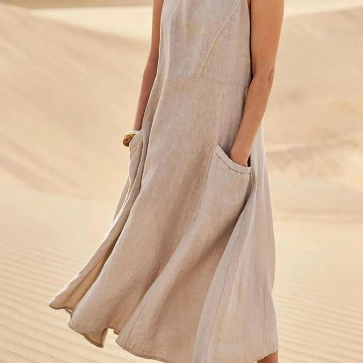Women's Flowy Summer Midi Dress - Lightweight & Breathable