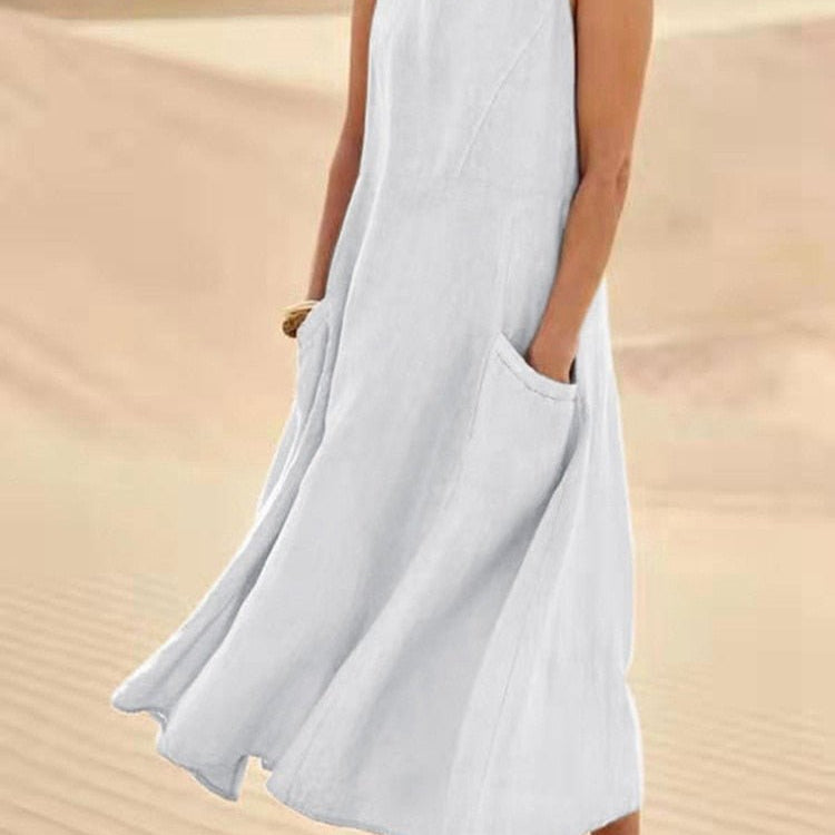 Women's Flowy Summer Midi Dress - Lightweight & Breathable