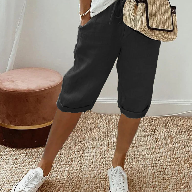 Women's Summer Drawstring Shorts - Lightweight Breathable Casual