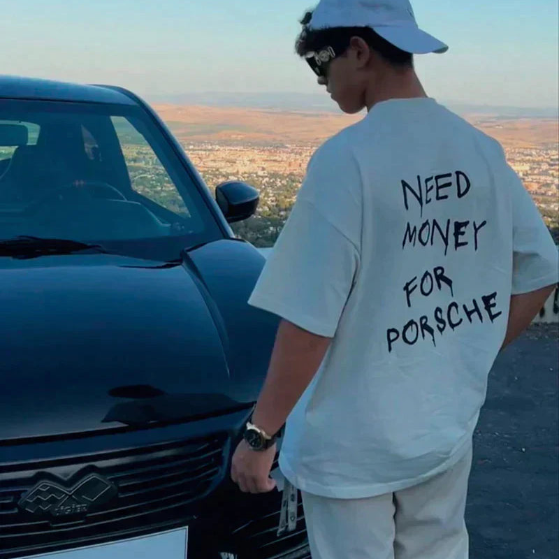 ‘Need Money for Porsche’ Vintage T-Shirt for Men