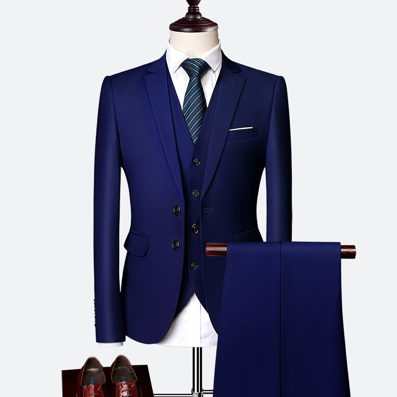 Elegant Slim Fit 3-Piece Wedding Suit Set for Men