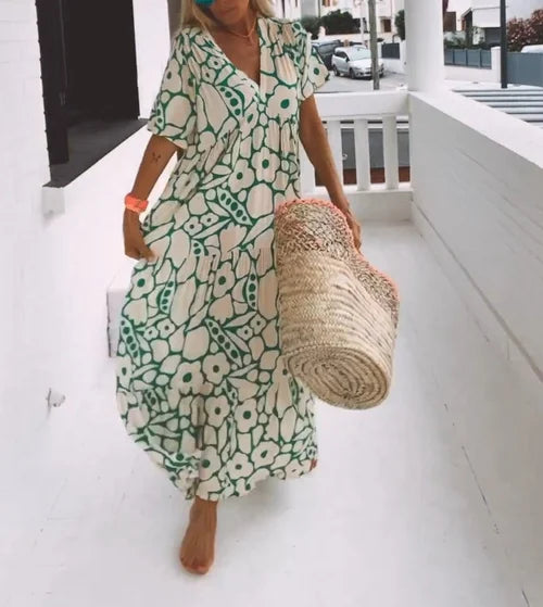 Comfortable Summer Dress with Short Sleeves for Women | Hannah