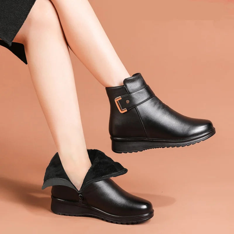 Women's Ankle Boots - Warm Lined with Side Zip