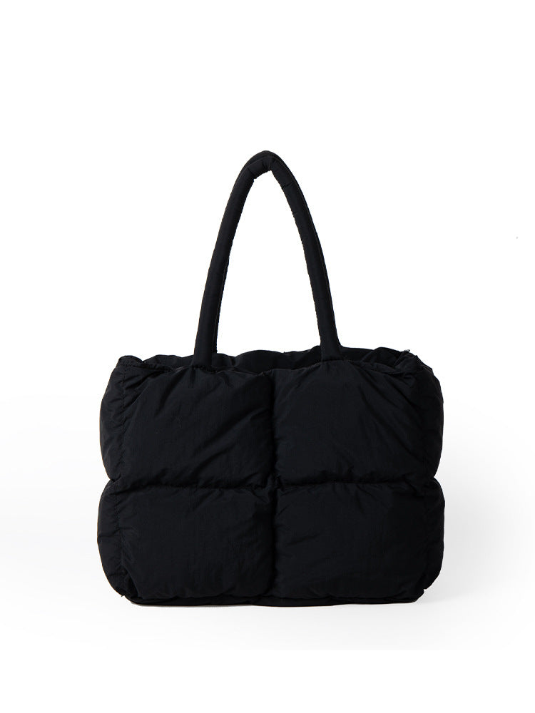 Women's Puffer Shoulder Tote Bag - Modern Lightweight Spacious Versatile