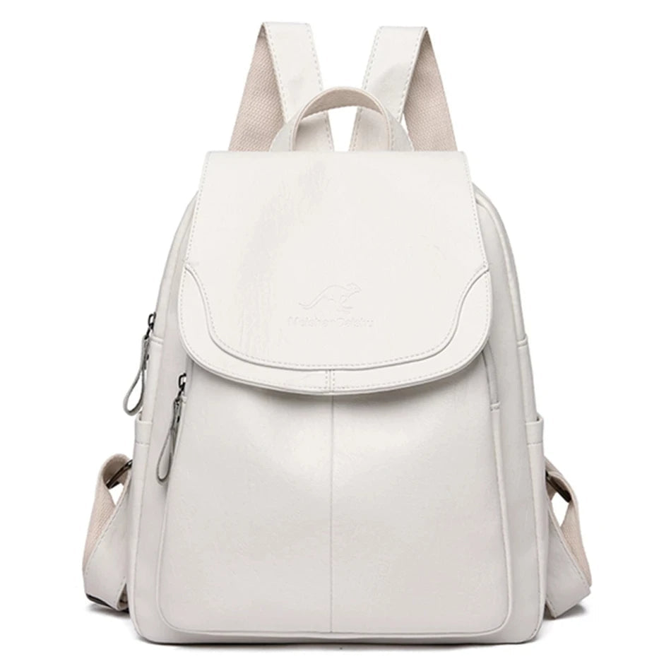 Women's Leather Backpack - Safe Stylish Organised Travel