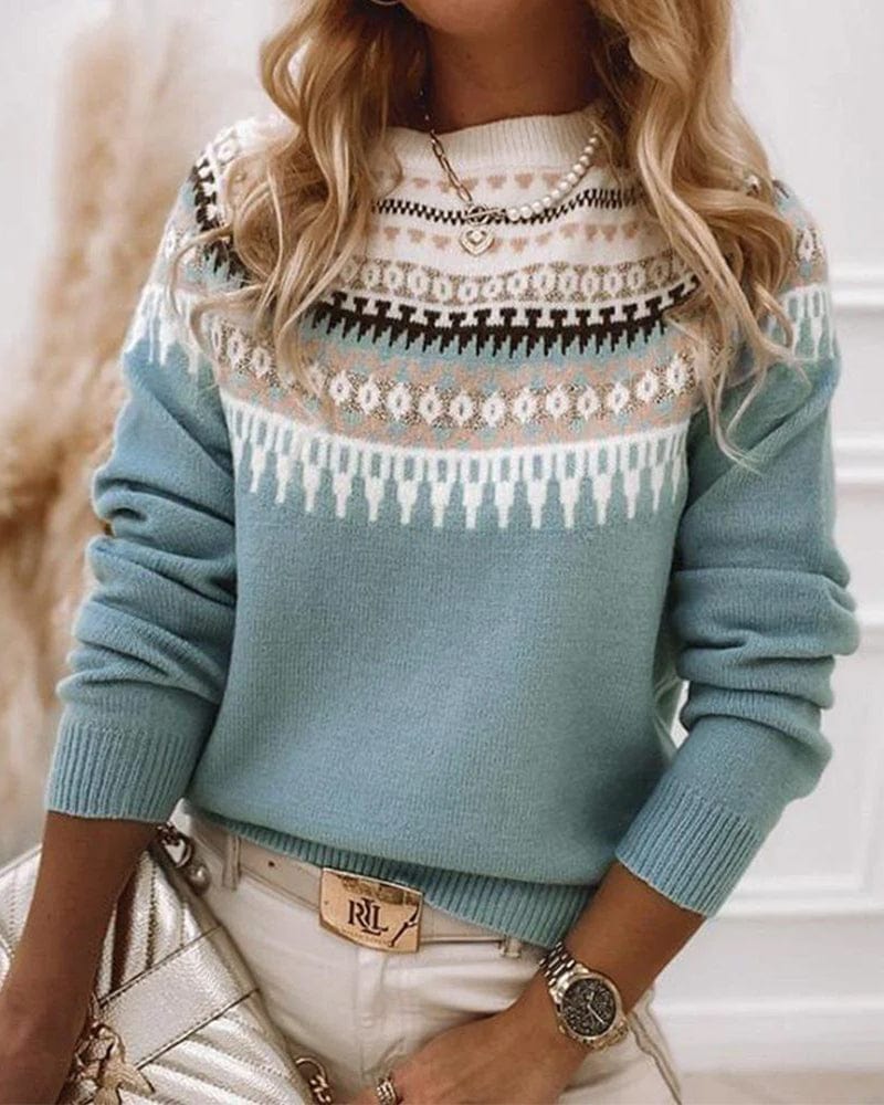 Women's Patterned Winter Jumper - Cosy & Soft-Knit