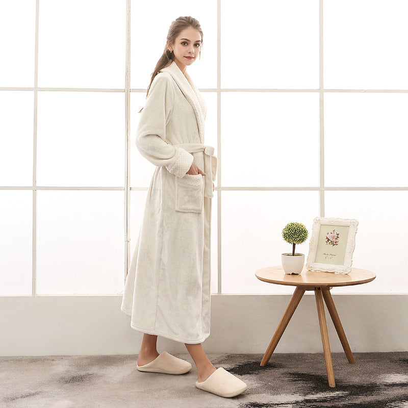 Unisex Dressing Gown - Self-Tie Belt with Patch Pockets