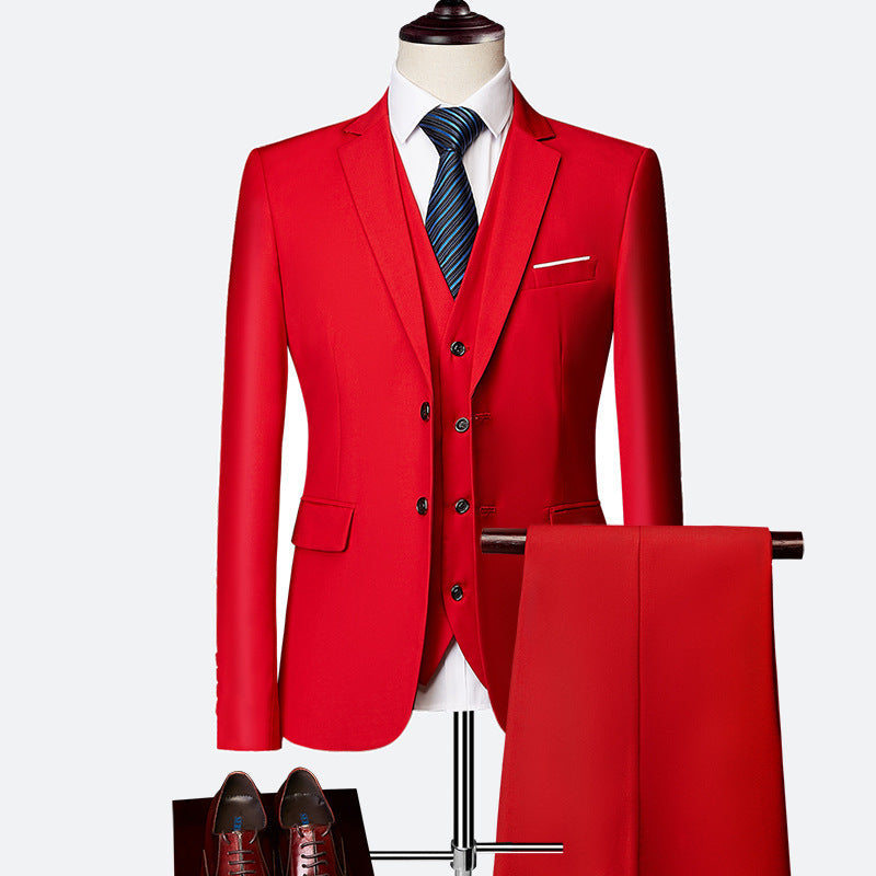 Elegant Slim Fit 3-Piece Wedding Suit Set for Men