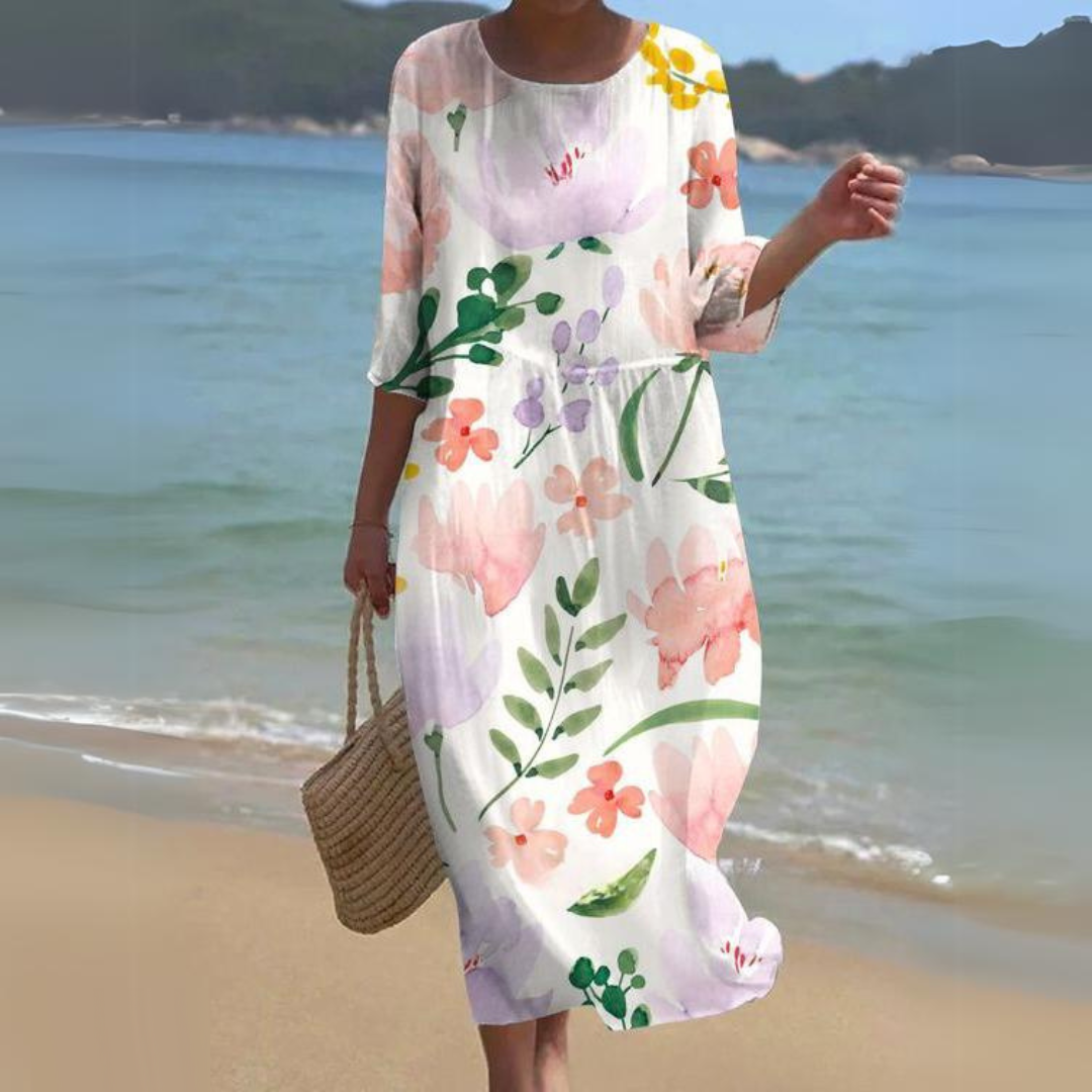 Elegant Floral Midi Dress for Women