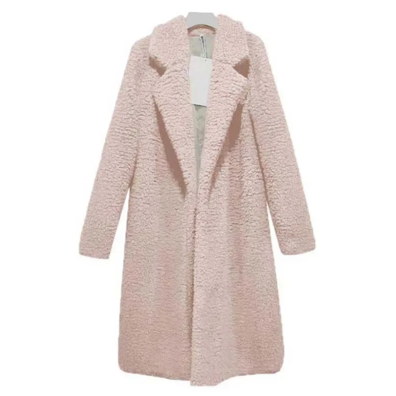 Women's Coat - Fuzzy Texture with Notch Lapel