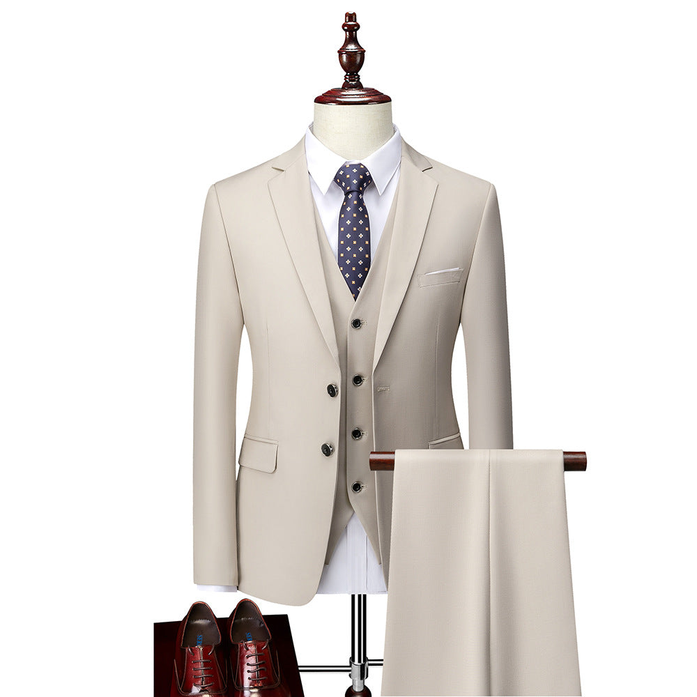 Elegant Slim Fit 3-Piece Wedding Suit Set for Men