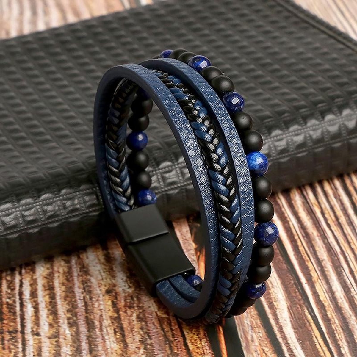 Men's Multi-Strand Bracelet - Braided with Beads