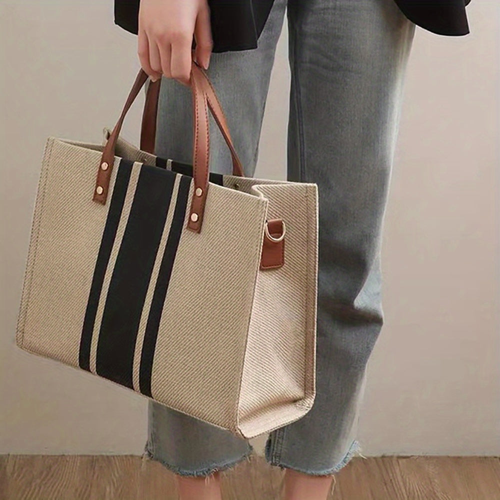 Women's Striped Tote Bag - Versatile Everyday Style